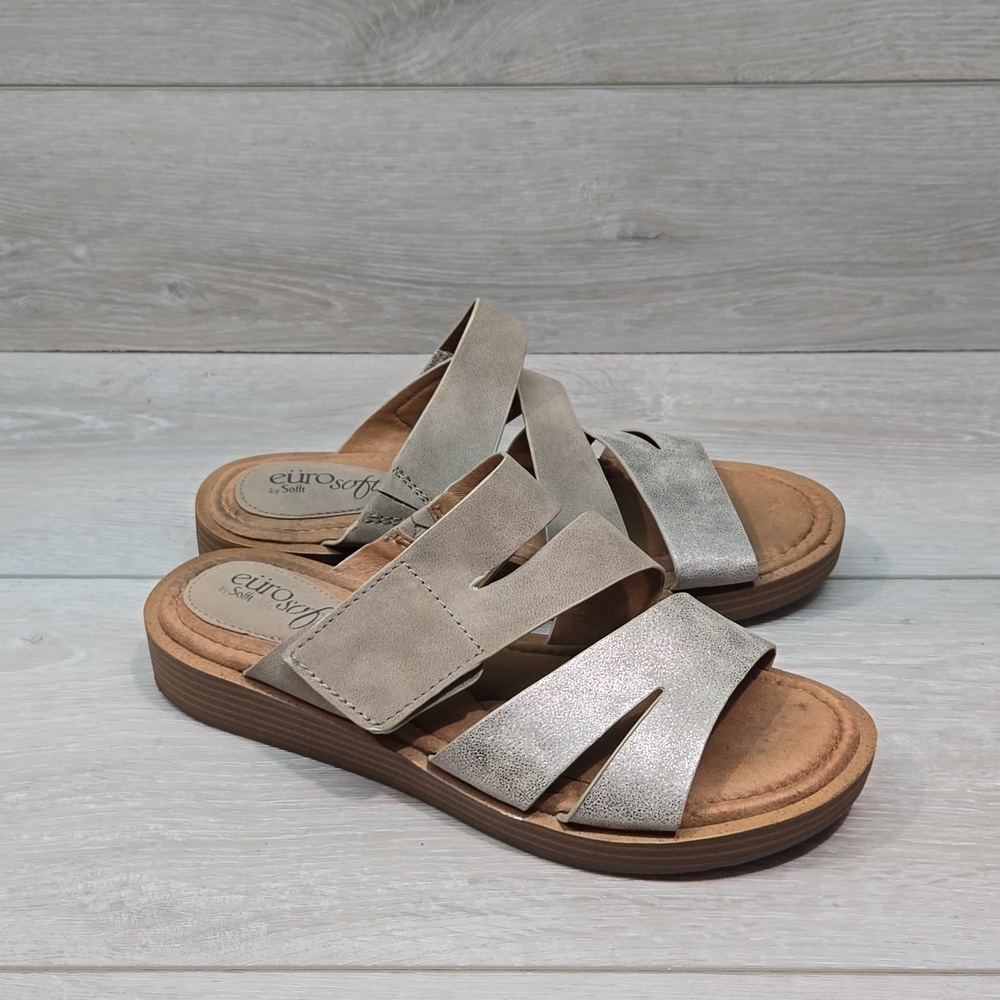Euro By Sofft Womens Hook&loop Strap Wedge Sandals shoes sz 6.5M